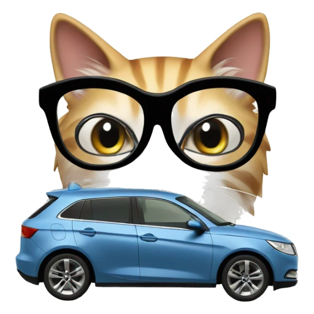 A cat in to a megane car  sticker