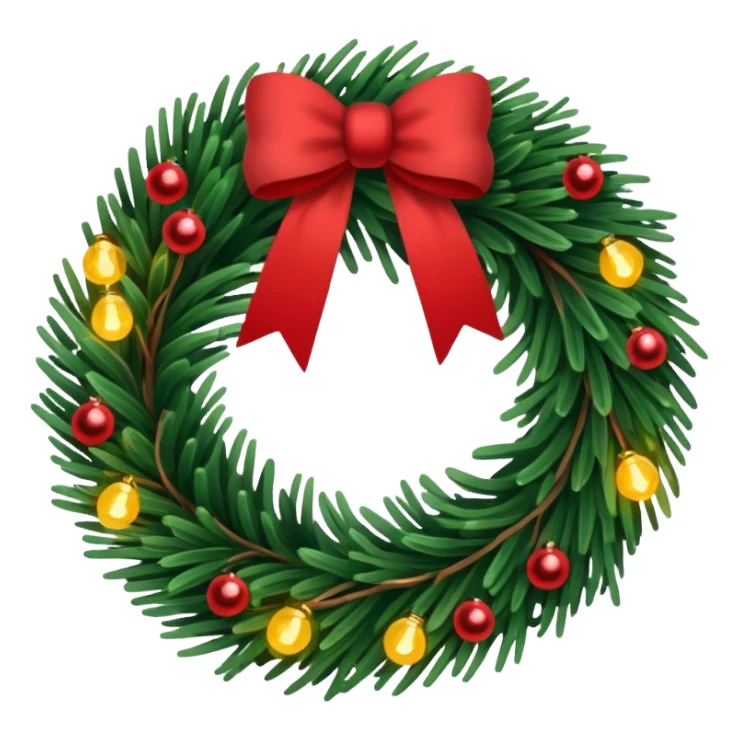 Christmas wreath with Twinkle lights sticker