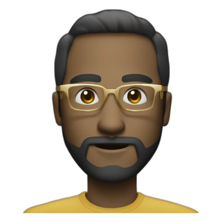 cyber security fellow with blue eyes gold color glasses border medium smile and with medium light beard sticker