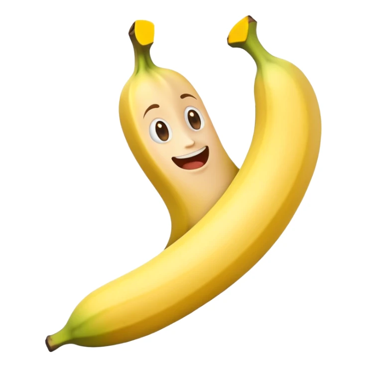 Banana  with a face  had strong arms and legs sticker