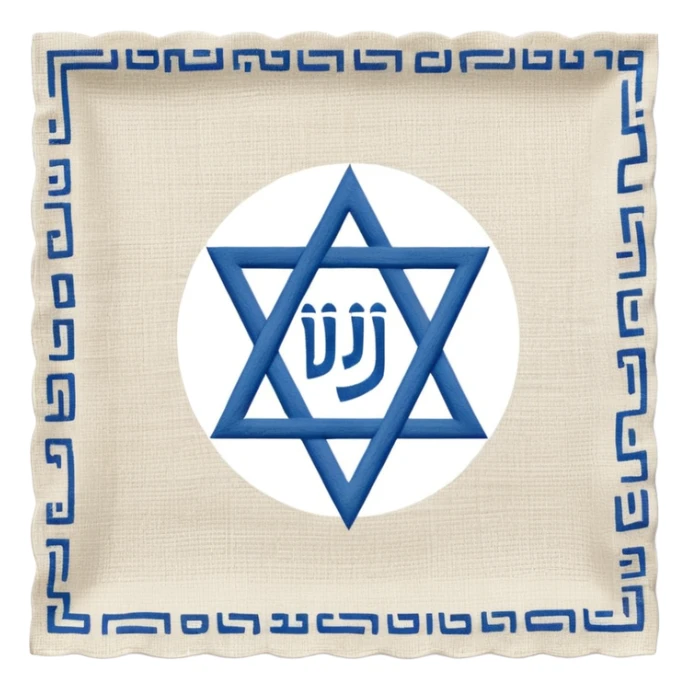 napkin with hebrew sticker