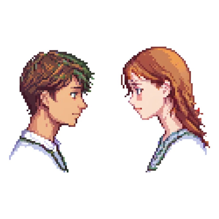 A young man and woman meeting for the first time sticker