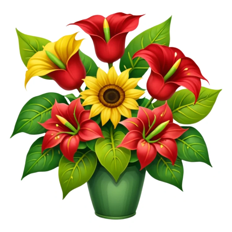 orchidee - sonnenblume - anthurienstrauss - ohne wase sticker