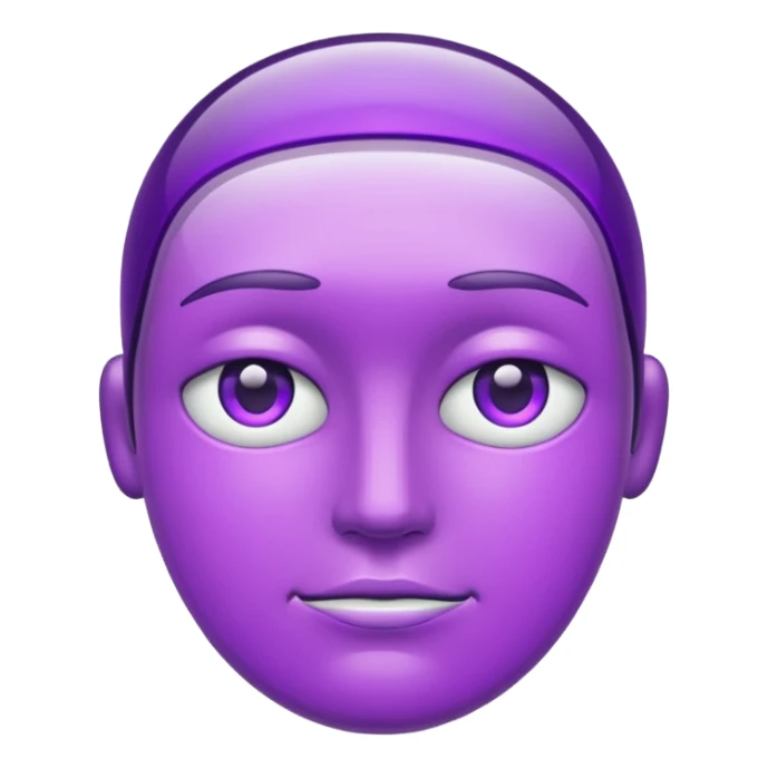purple round  glass face sticker