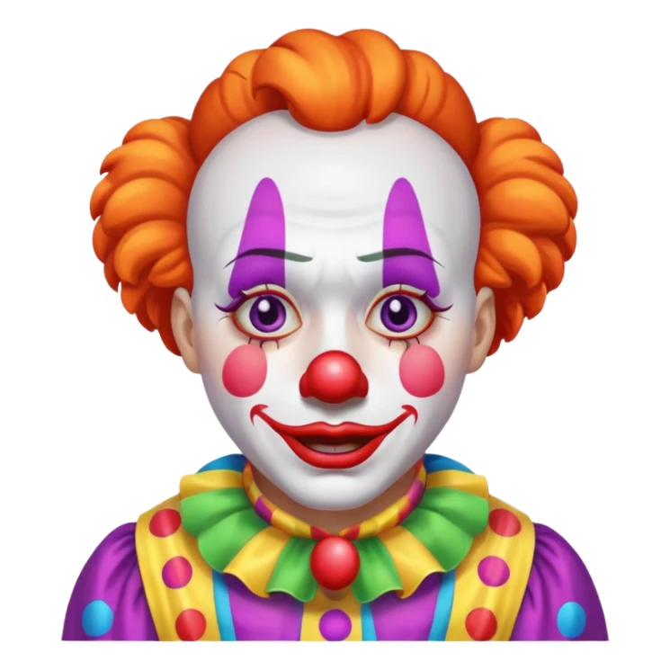 clowns with crying 😢 face without tears along with some body sticker