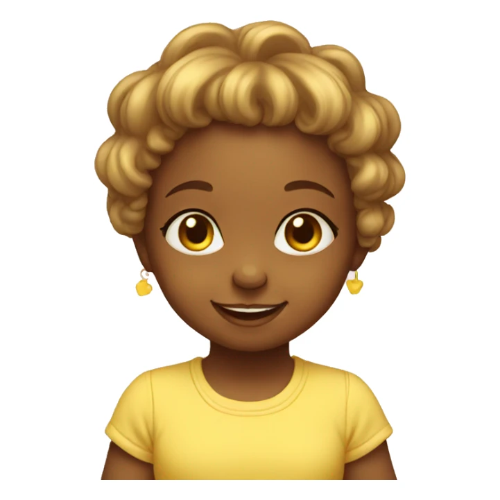 Yellow smiling baby girl sticker