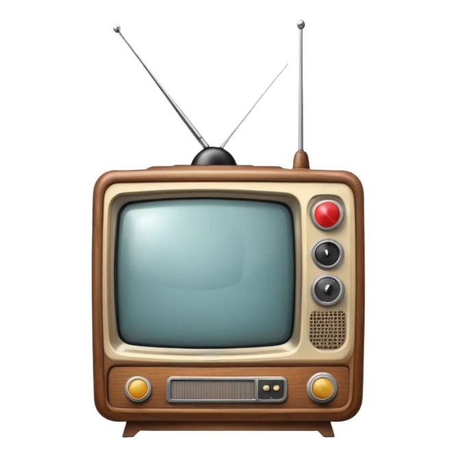 Old vintage television with antenna sticker