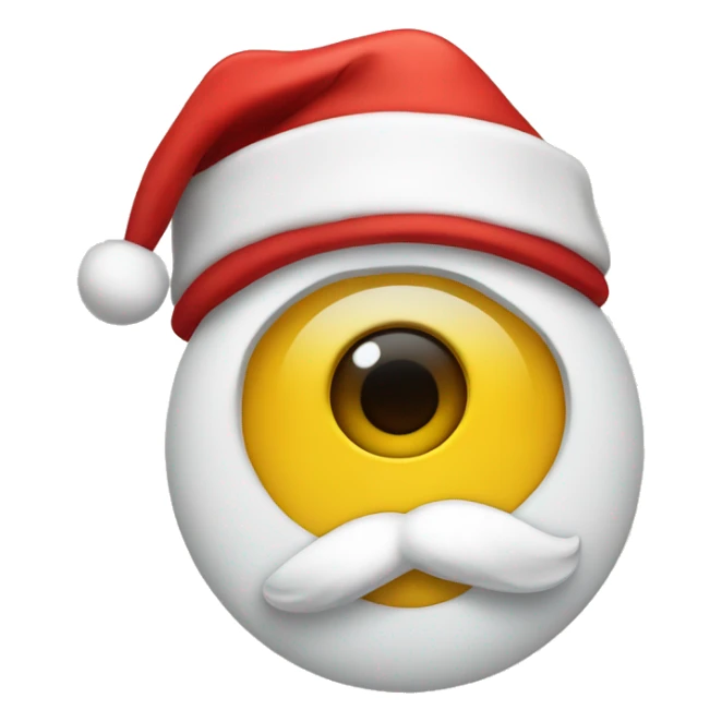 Heart eye emoji with Santa hat sticker