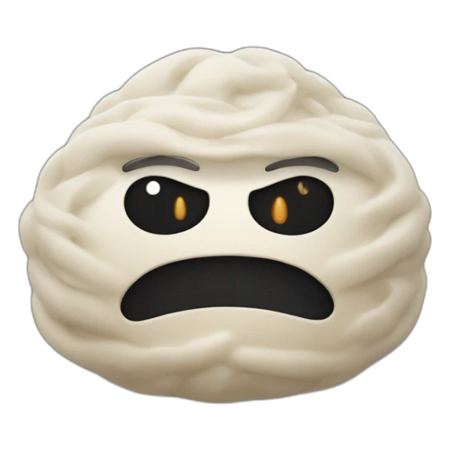 khinkali dish with black angry closed mouth and eyes sticker