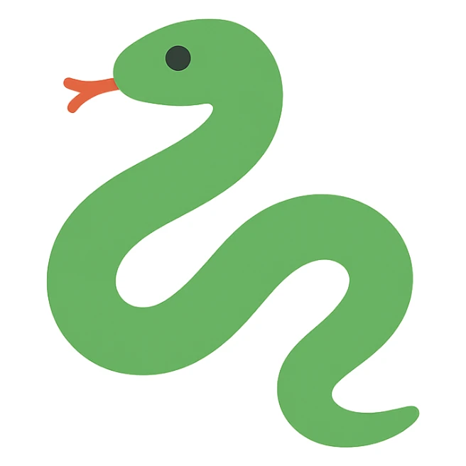 snake, flat color icon, clean and modern sticker