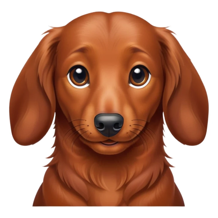 Elegant Hairy red brown daschund looking happy sticker