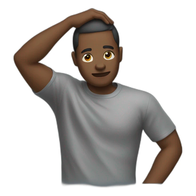 black man shook with his hands on his head sticker