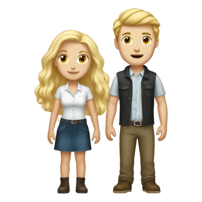 Tall country white boy with blonde girl  sticker