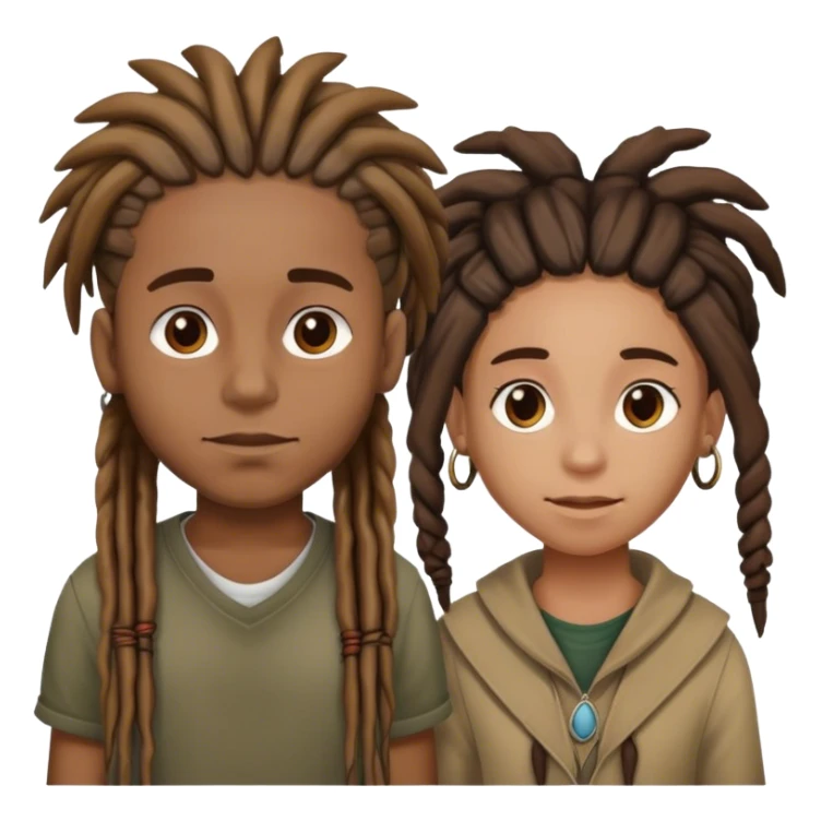 Boy with dreads girl with dreads sticker
