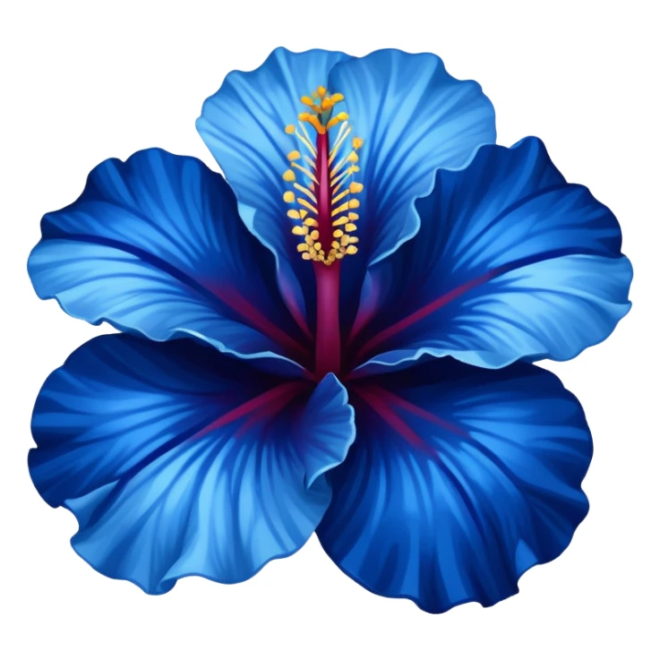 Dark blue flower hibiscus only colour blue and white sticker