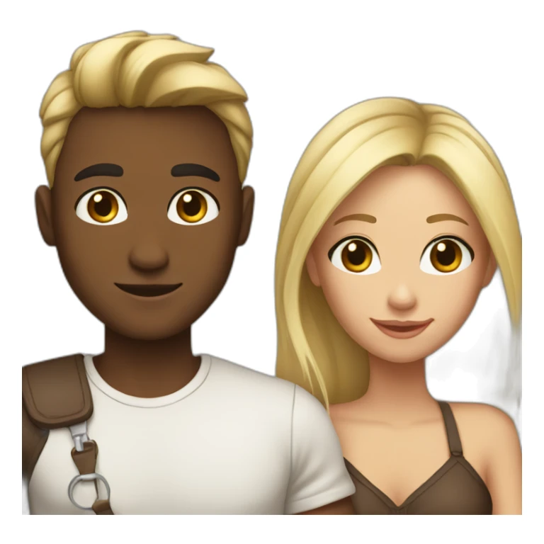 Cute couple blond and brune sticker