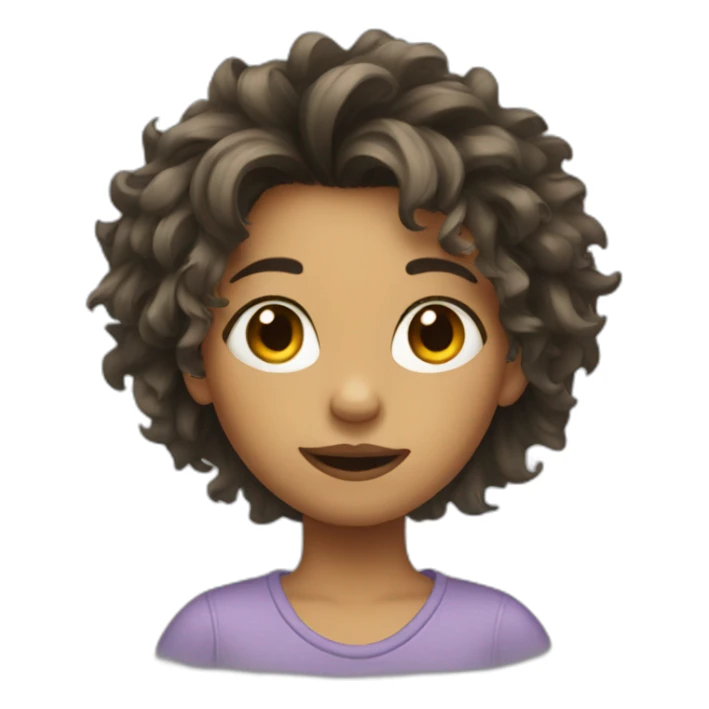 girl with messy hair sticker