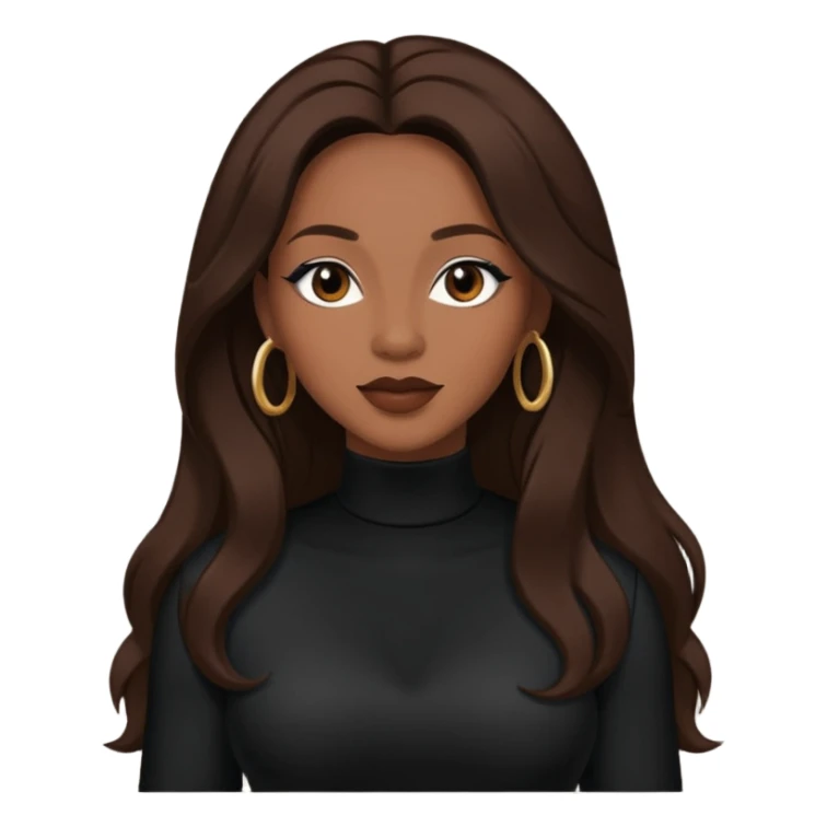 Vesta Williams, R&B Singer with long dark brown hair, black outfit sticker