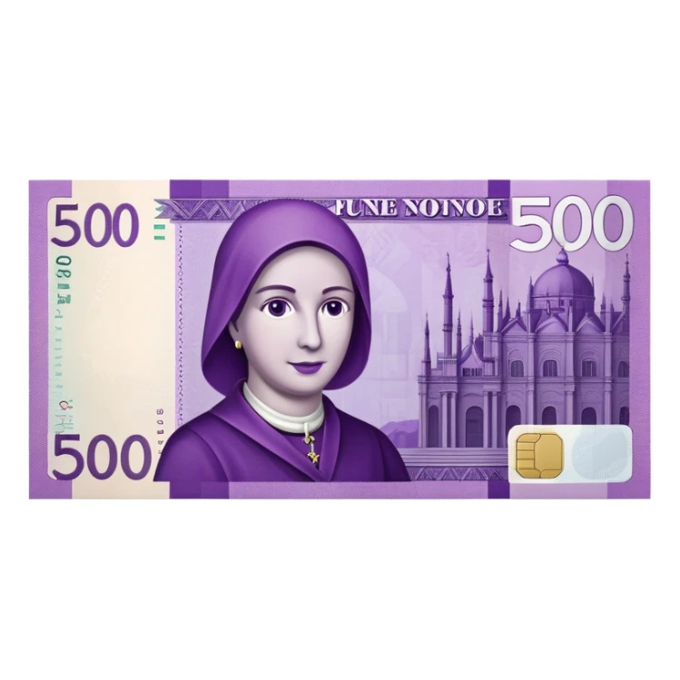 realistic european purple 500€ note  sticker