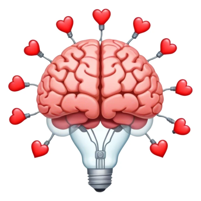 A **human brain** with a **hairnet-like filter (the RAS) covering it**, with some **negative thoughts bouncing off while positive thoughts (hearts, lightbulbs, and opportunity symbols) pass through**. This represents **how you can reprogram your filter to prioritize what serves you**. sticker