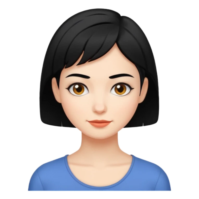 frau freche extreme schwarze Kurzhaarfrisur asynchron sticker