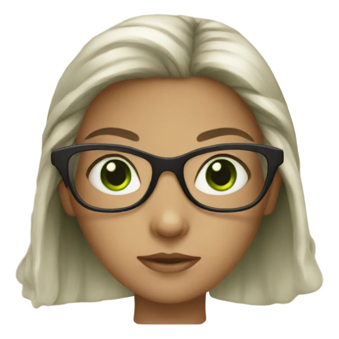 Girl with green eyes and glasses  sticker