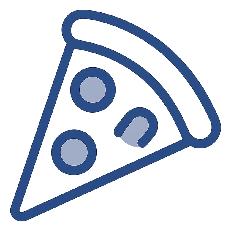 slice of pizza, clean modern icon style sticker