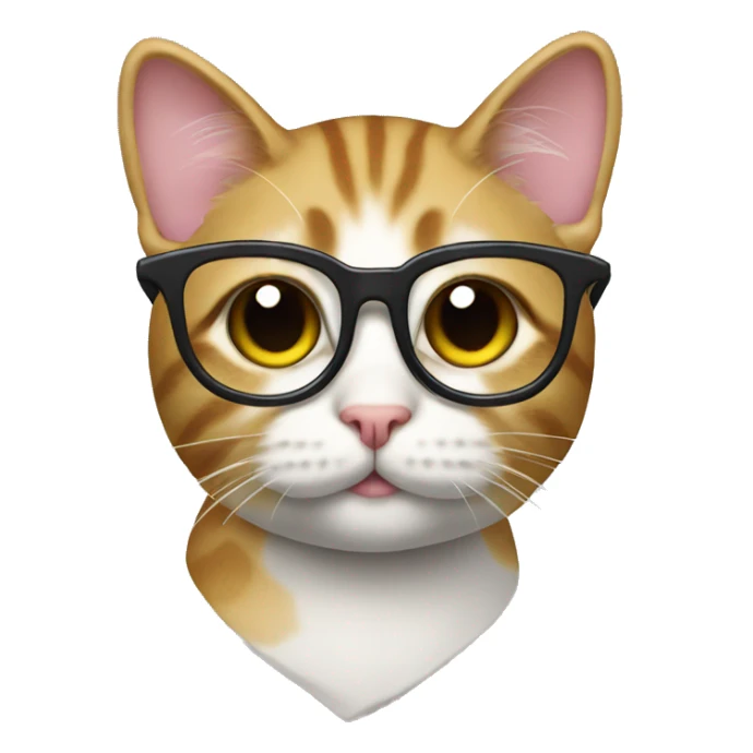 cat in glasses with dollar sign sticker