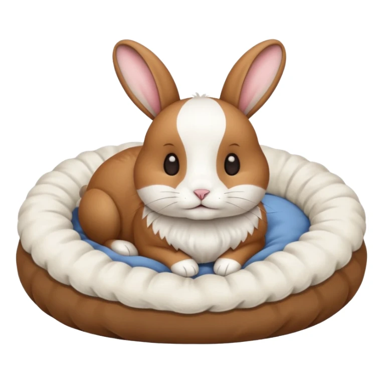 pet bed with rabbit in it brown an white rabbit sticker
