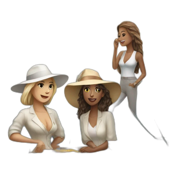 Big yacht with women sticker