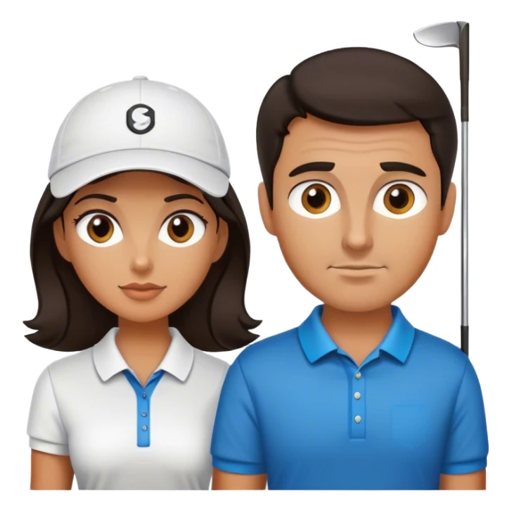 Golfer friends , dark hair, left women right man sticker