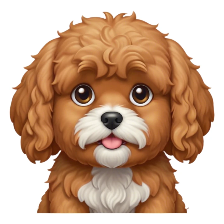 Cinematic Grumpy Apricot Cavoodle Portrait Emoji, Head tilted slightly with a deeply unimpressed expression, showcasing a thick, curly apricot coat with subtle white accents, large, droopy brown eyes narrowed into an unamused glare, ears slightly drooping in exasperation, Simplified yet comically expressive features, highly detailed, glowing with a dry, sarcastic glow, high shine, effortlessly judgmental yet dignified, stylized with a touch of cynicism, bright but brooding, soft glowing outline, capturing the essence of an eternally unimpressed yet endearing companion, so lifelike it feels like it could sigh heavily at you in disdain at any moment! sticker