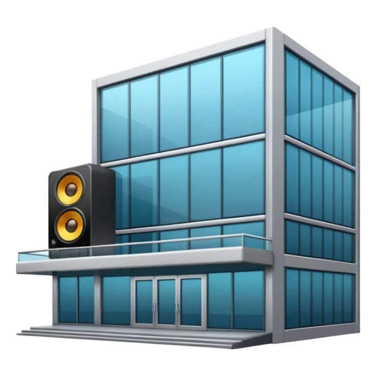 Music recording studio building sticker
