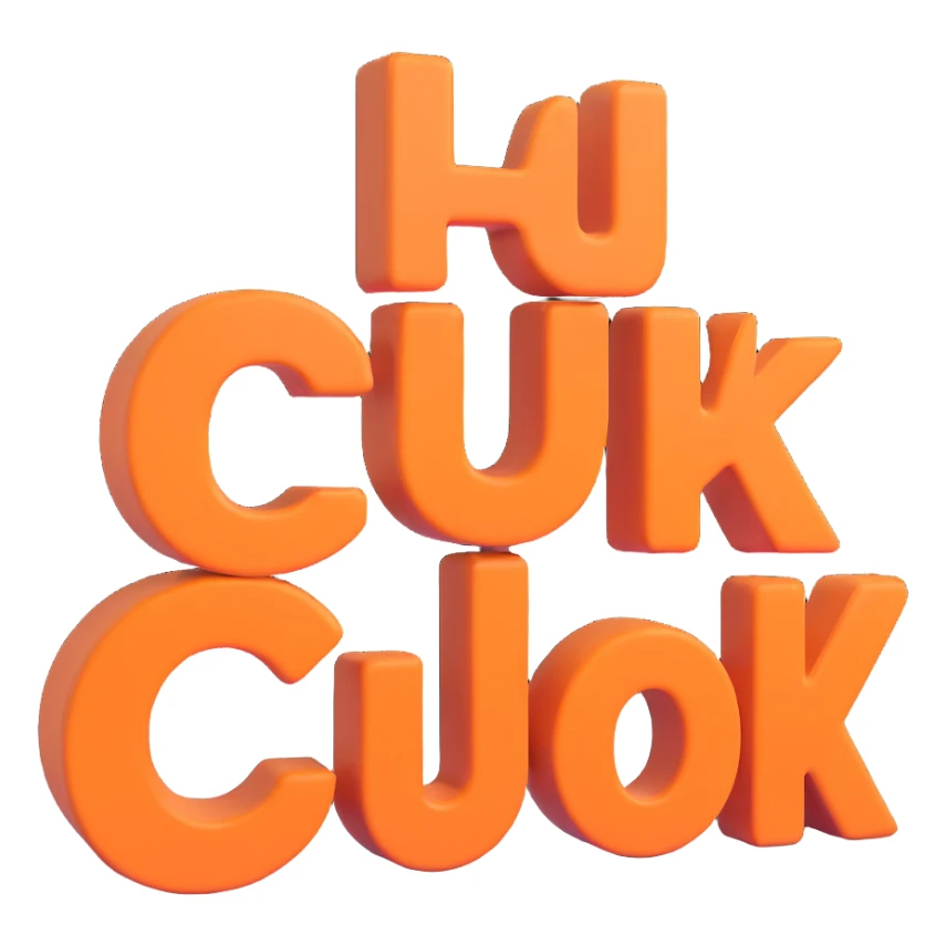 simple, clean, 3D text image with the word 'cuki' centered, no emoji or face, transparent background sticker