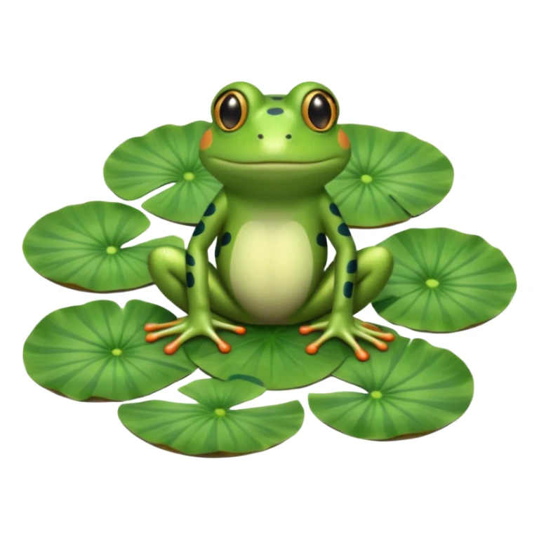 frog in striped pajamas on lily pad bed sticker