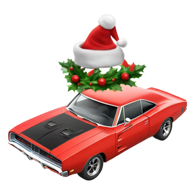 1969 dodge charger with Christmas Hat sticker