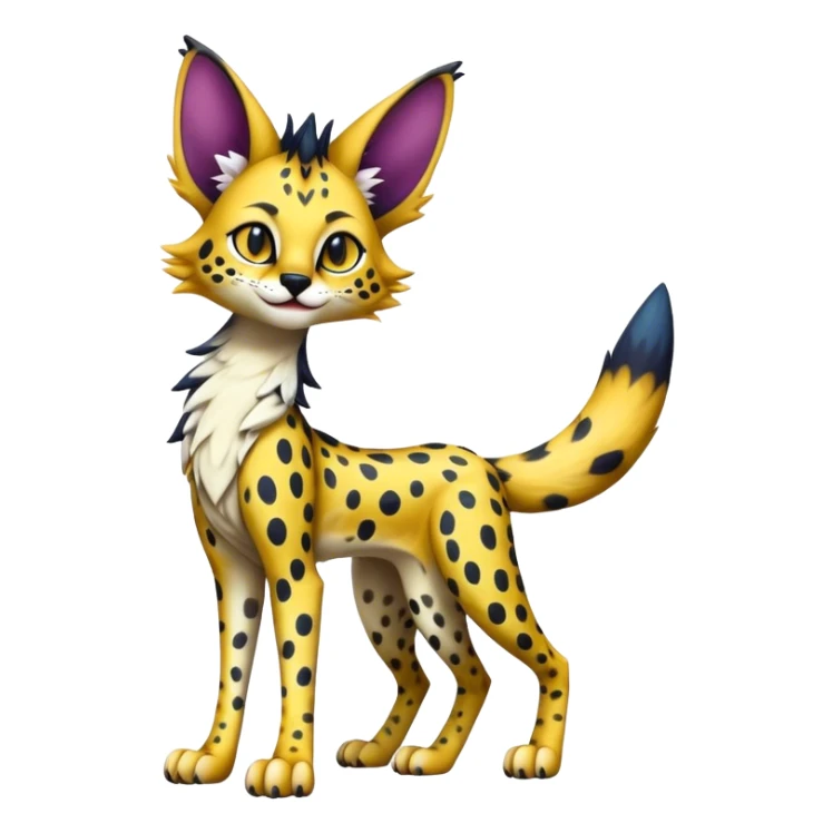 Epic Cute Colorful Dark Sergal-Serval-Vernid full body sticker