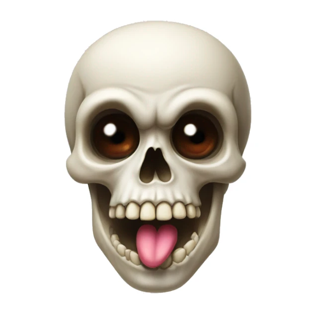 Skull With eyeballs sticking tongue out sticker