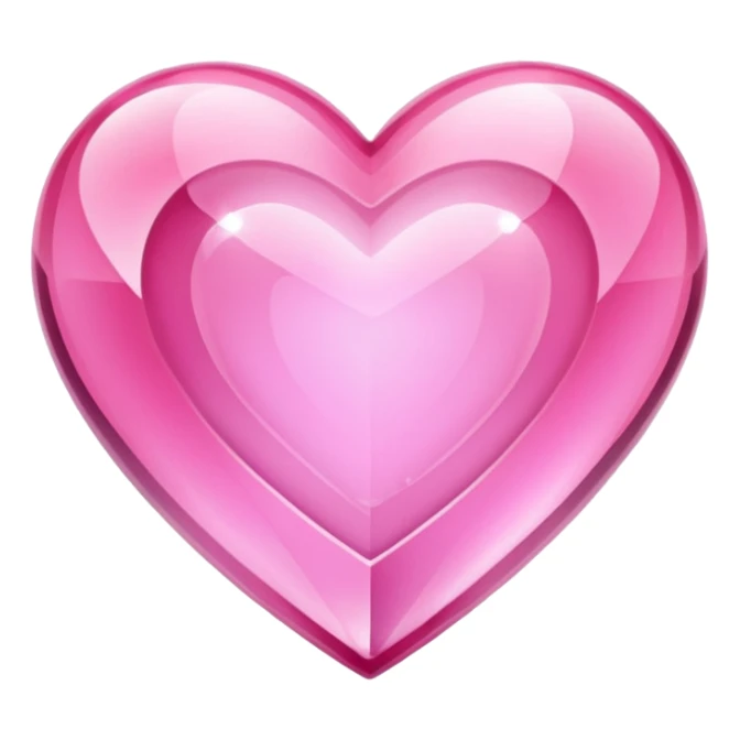 pink crystal heart, shiny and reflective sticker
