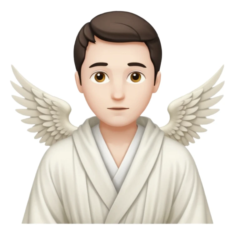 winged man in robe with no halo sticker