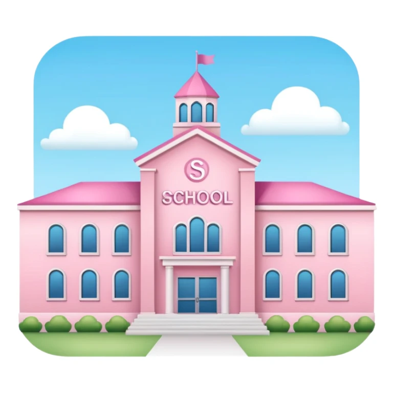 pink school with the word school in big letters sticker