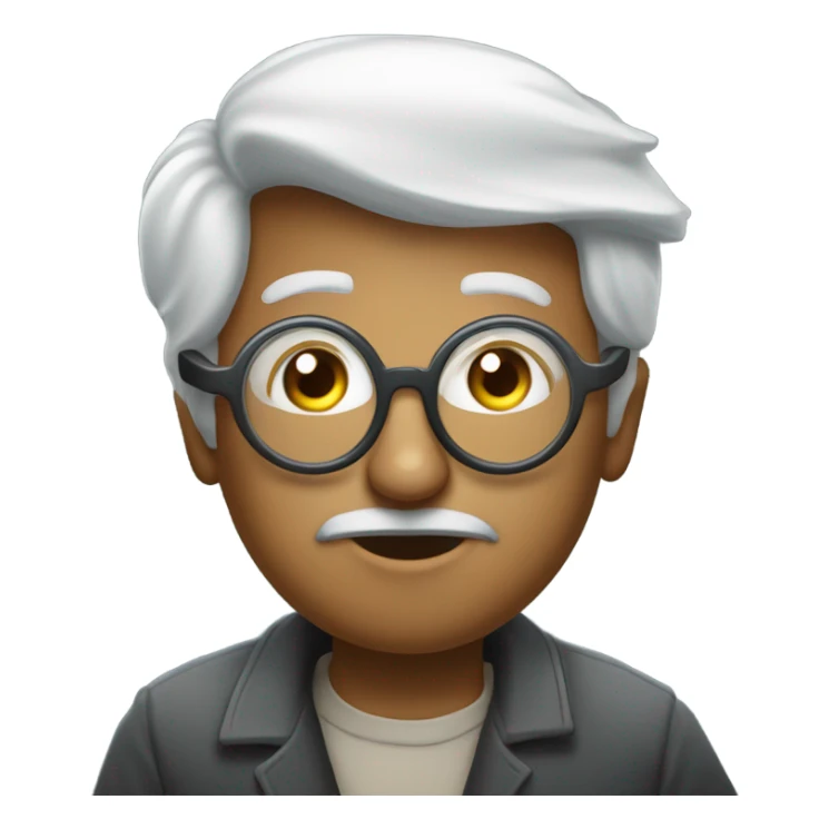 Astronomer with glasses pushed up on his forehead bending over to look through huge telescope sticker