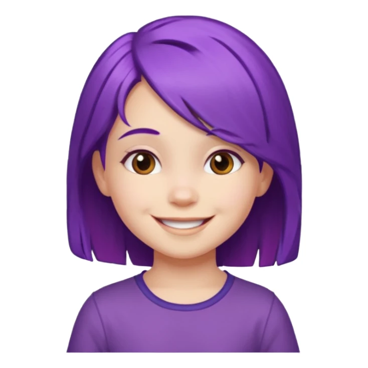 A 5-year-old girl with purple hair sticker