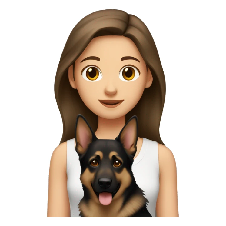 Girl with brown hair with German shepherd  sticker