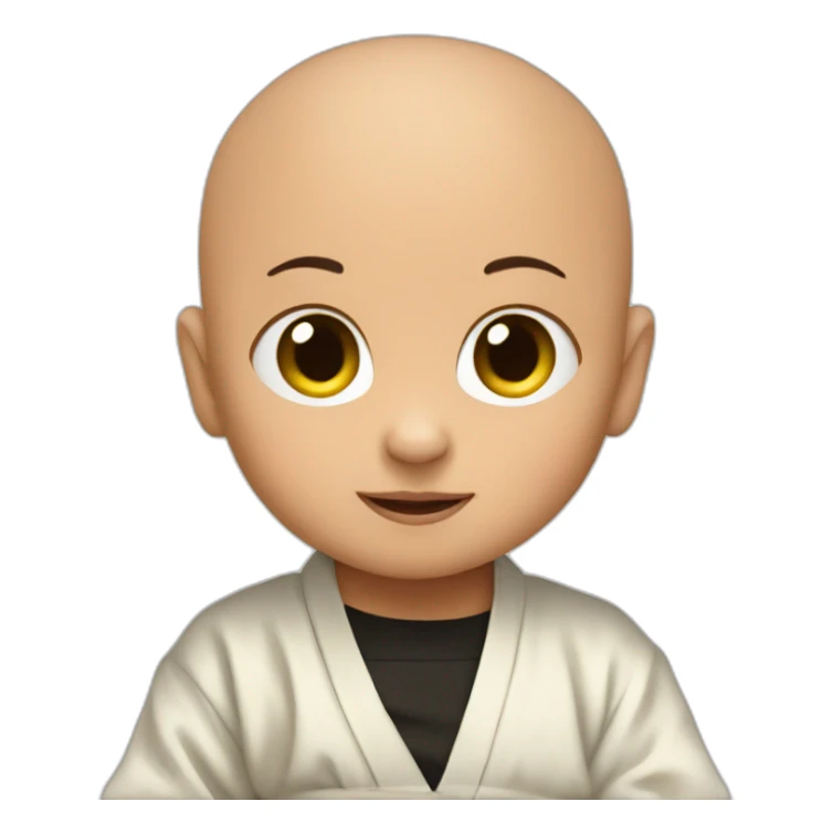 A ninja baby without hair sticker