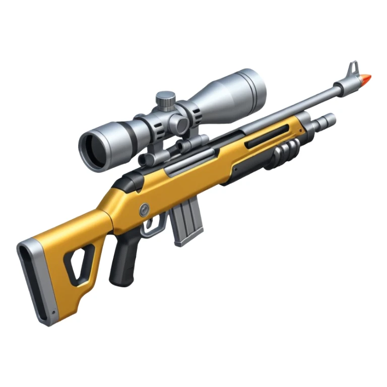compact futuristic sniper rifle with rocket details sticker