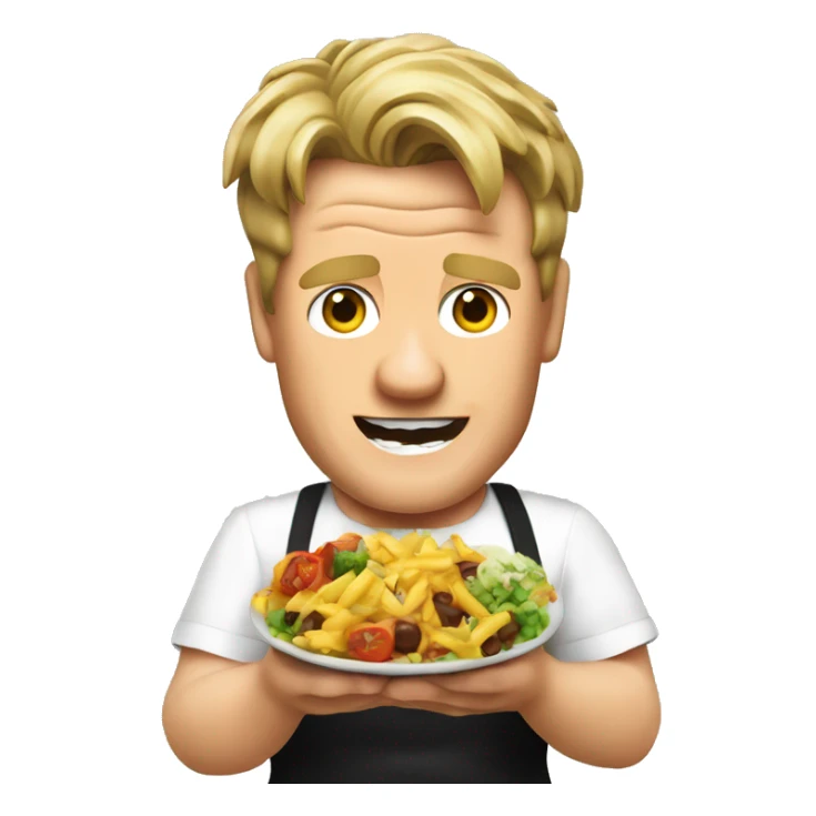 gordon Ramsey eating food sticker