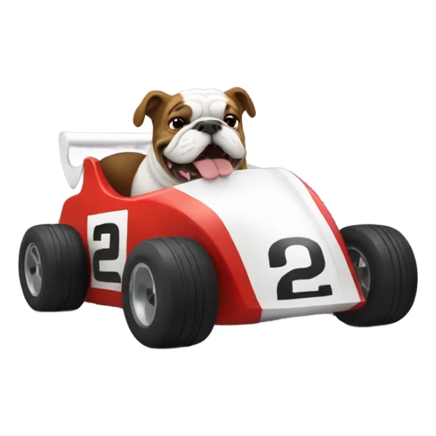 Bulldog in a race car sticker