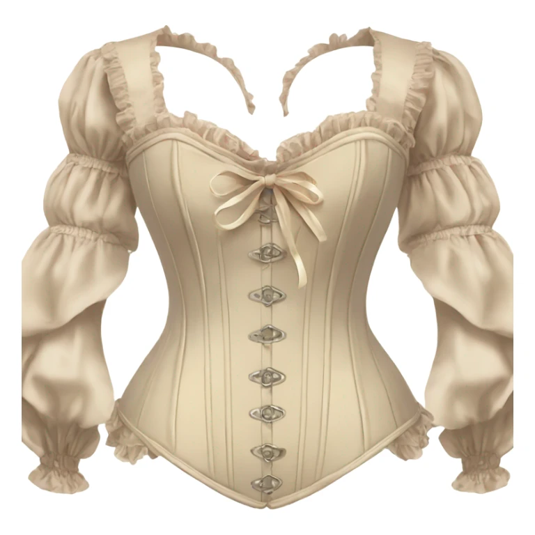 vintage rococo light beige corset with sleeves  sticker