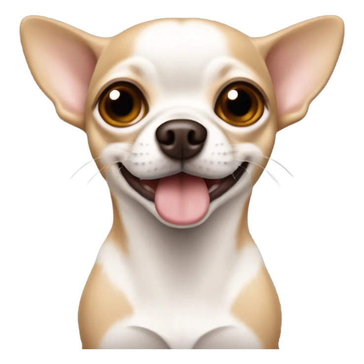 emoji perrita chihuahua blanca con cafe claro sticker